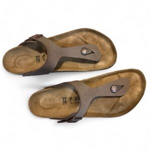 Birkenstock Women's Brown Slip On Roman Style Gizeh Birkenstock Sandals